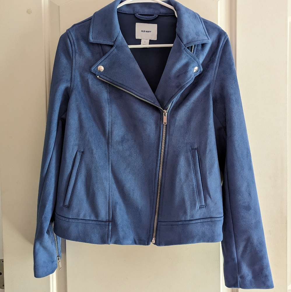 Old Navy blue faux suede jacket